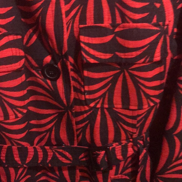 ❤️Long button down cardigan jacket L red black - Picture 8 of 8